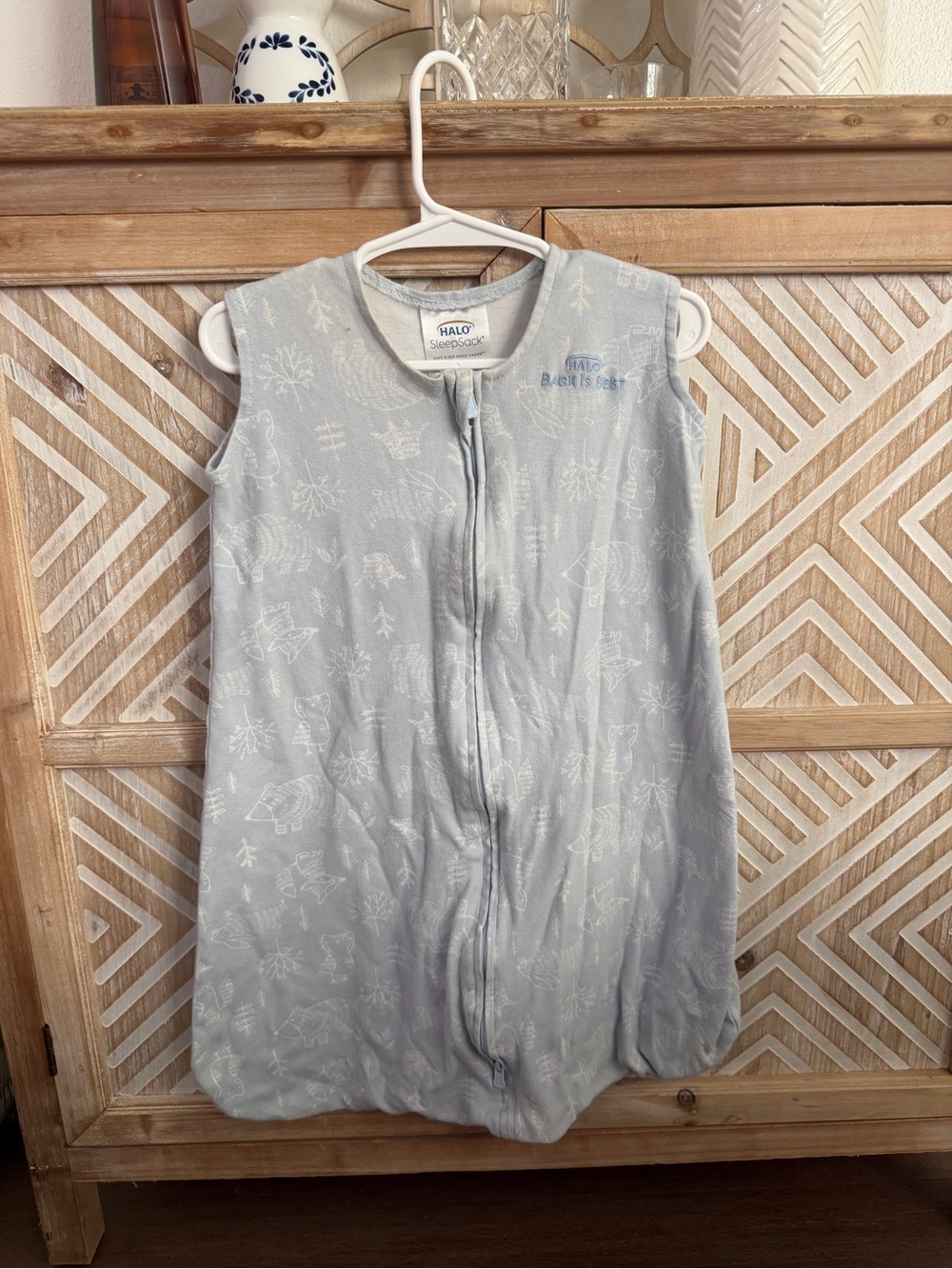 HALO SleepSack, 100% Cotton Blanket, Swaddle Transition Sleeping Bag baby blue